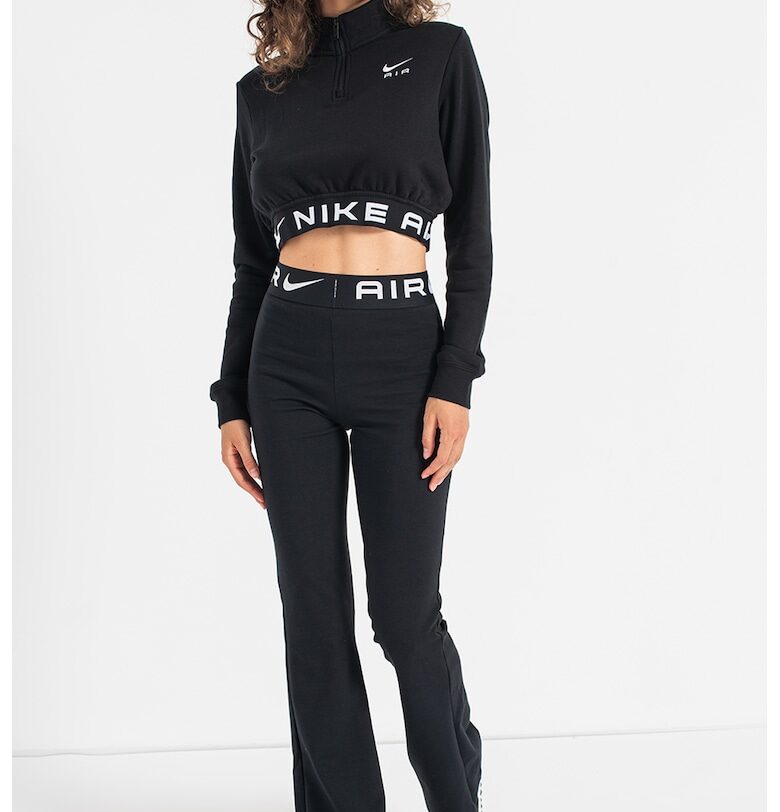 Къс суитшърт с цип и лого Nike