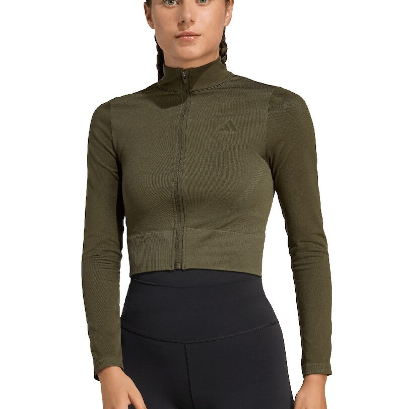 Къс фитнес суитшърт с цип adidas Performance