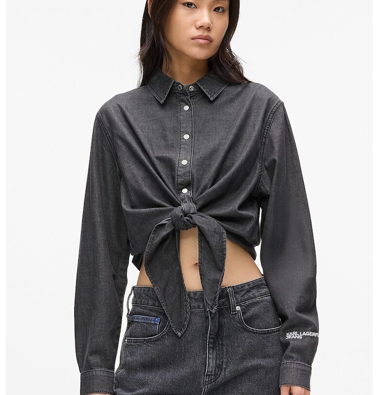 Къса риза с връзки KARL LAGERFELD JEANS