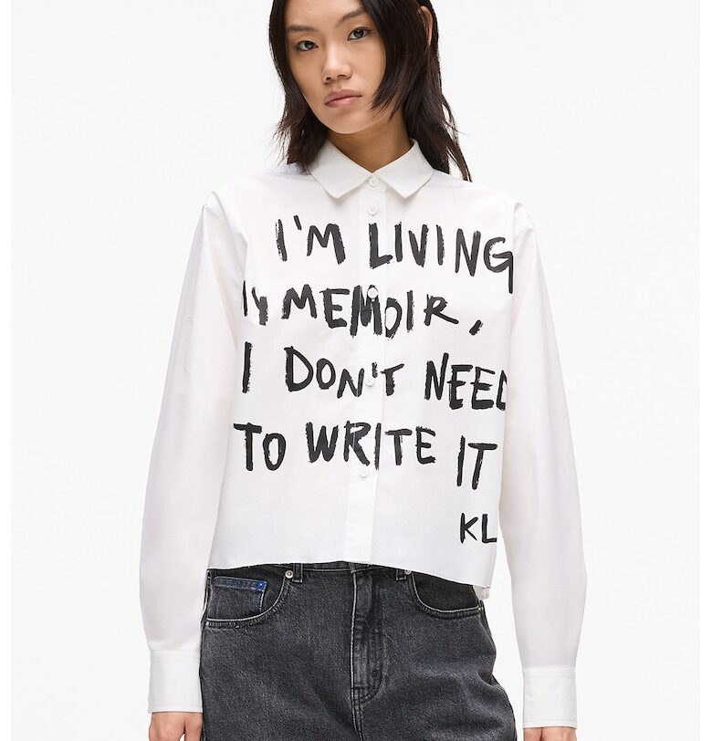 Къса риза с надписи KARL LAGERFELD JEANS