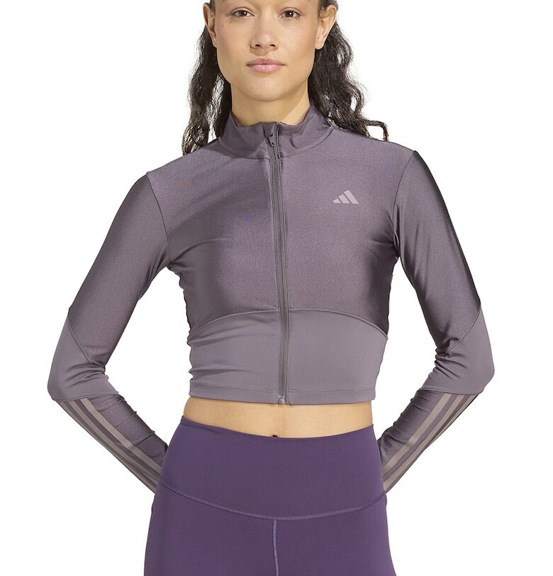 Къса спортна блуза с цип adidas Performance