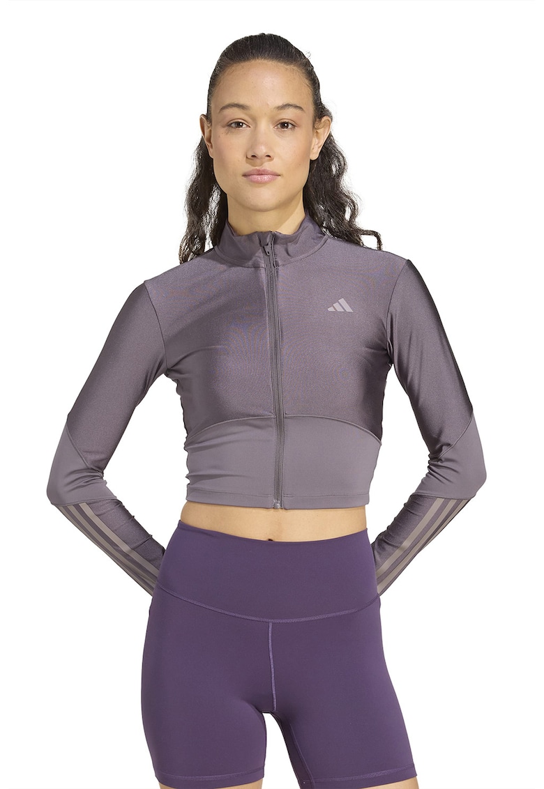 Къса спортна блуза с цип adidas Performance