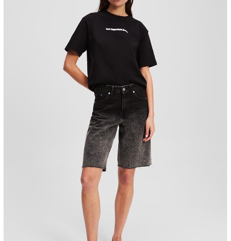 Къси дънки със захабен ефект KARL LAGERFELD JEANS