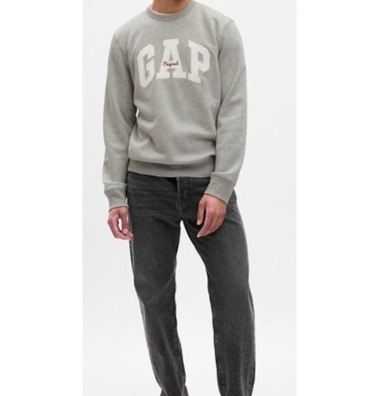 Мъжка блуза -  303617608 - Памук/Полиестер - XL INTL - Сив GAP