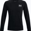 Мъжка спортна тениска -  UA RIVAL TERRY LC CREW - Памук/Полиестер - Черен Under Armour