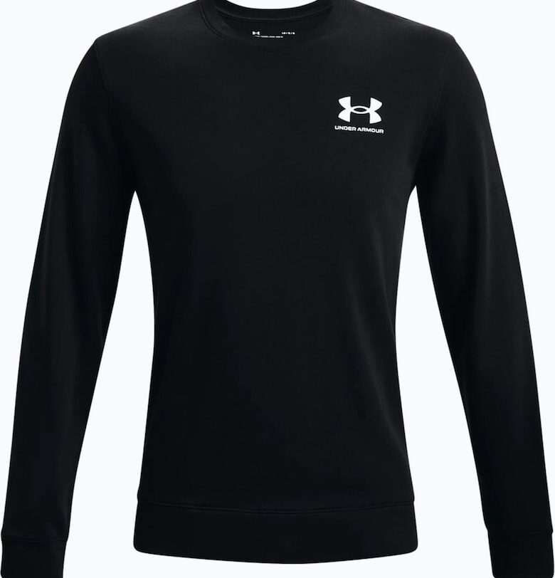 Мъжка спортна тениска -  UA RIVAL TERRY LC CREW - Памук/Полиестер - Черен Under Armour