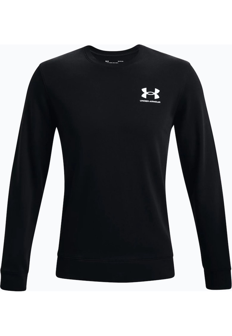Мъжка спортна тениска - UA RIVAL TERRY LC CREW - Памук/Полиестер - Черен Under Armour