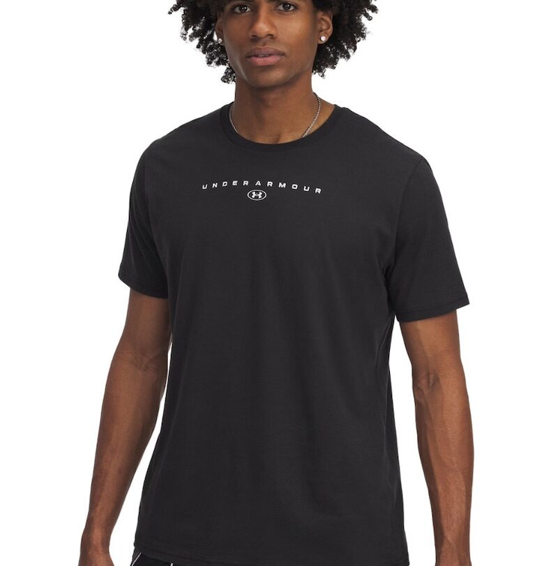 Мъжка спортна тениска -  памук/полиестер - черна Under Armour
