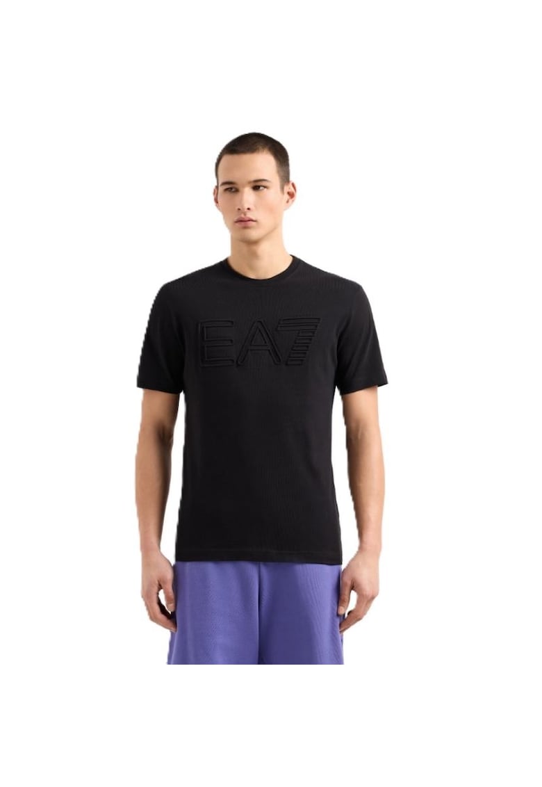 Мъжка тениска размер M - овърсайз - с лого - размер S - 7M000149-AF14772-UC001 - Черна EA7
