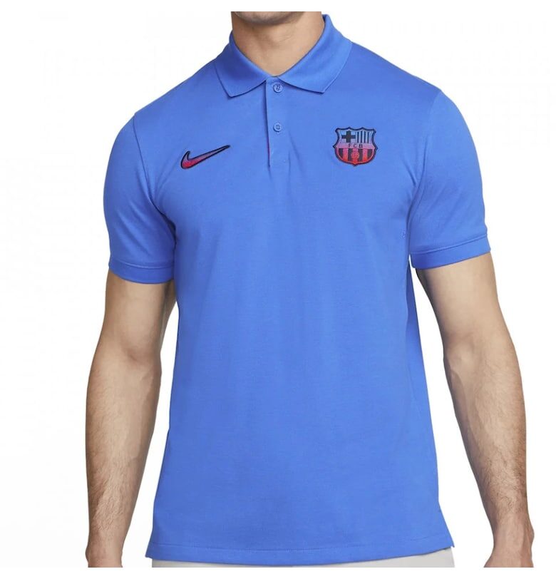 Мъжка тениска тип поло"  FC Barcelona 22/23 - синя" Nike