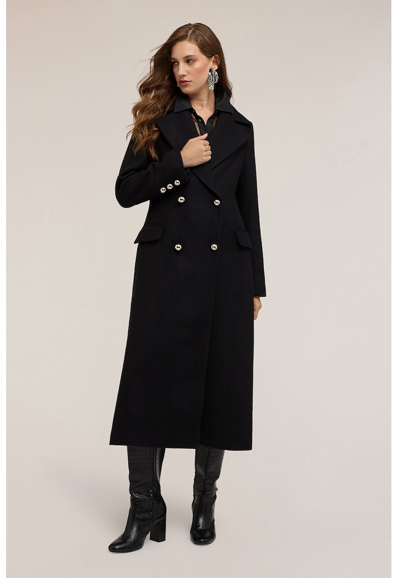 Палто с вълна и двуредно закопчаване Motivi