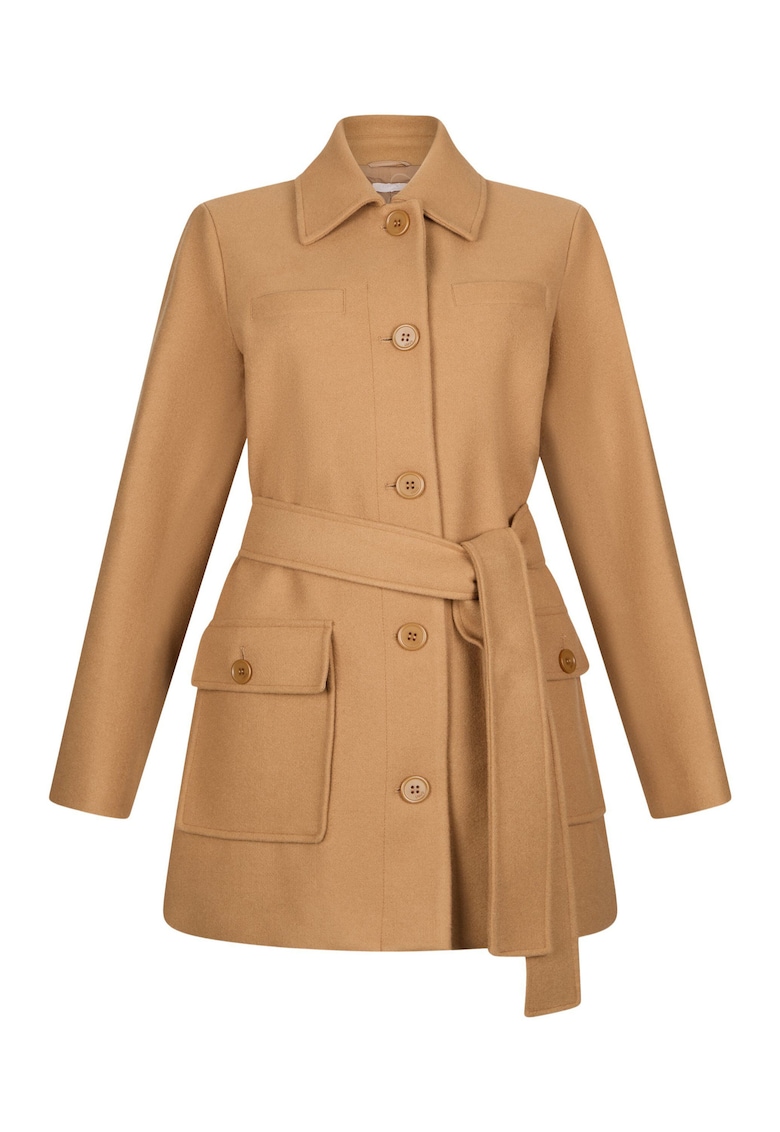 Палто с вълна с връзка Liu Jo