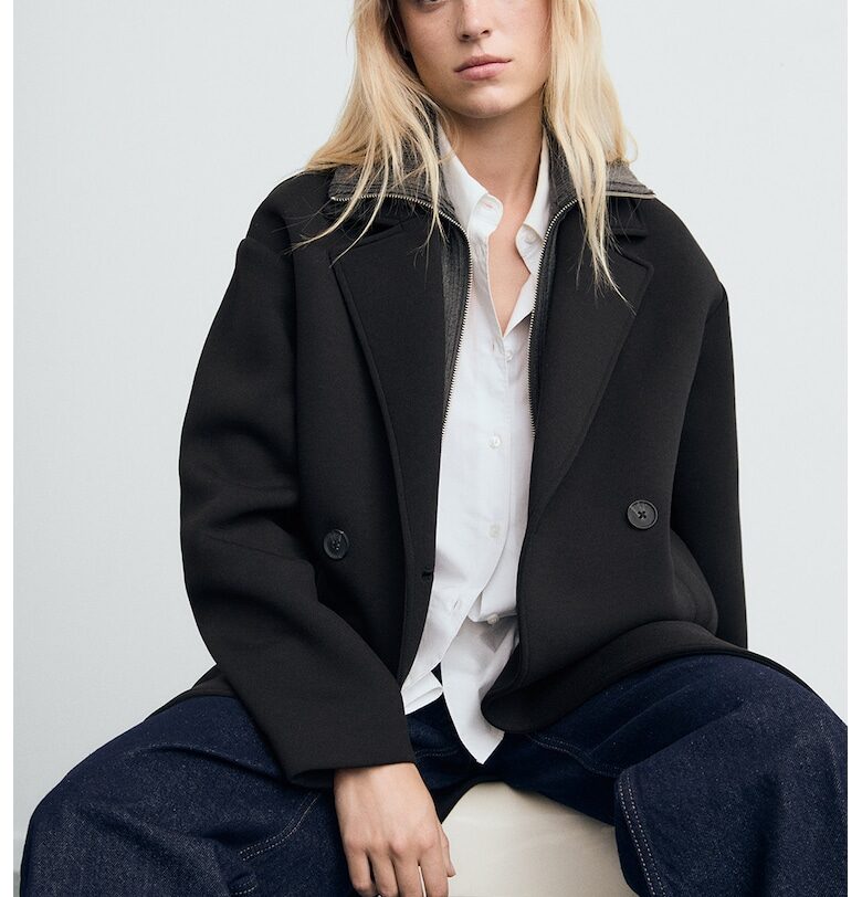 Палто с дизайн 2 в 1 Mango