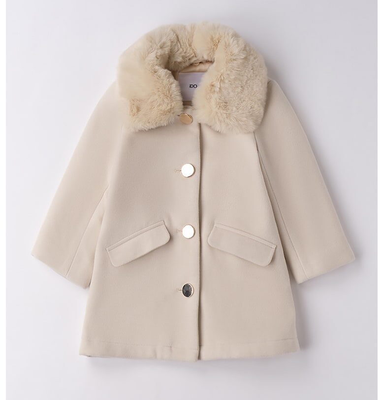 Палто с яка от еко пух IDO