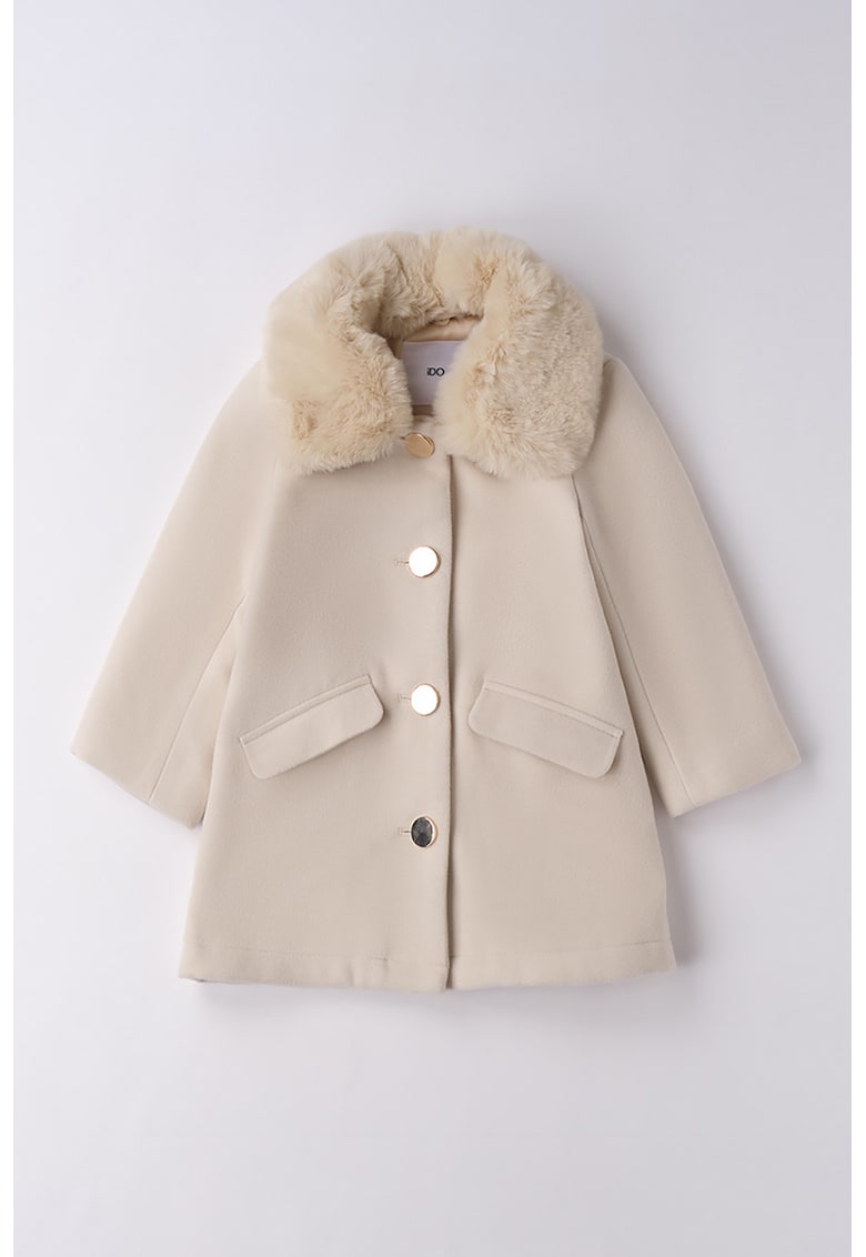 Палто с яка от еко пух IDO