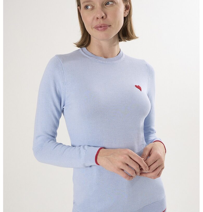 Памучен пуловер със сърцевидна апликация Felix Hardy