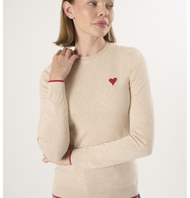 Памучен пуловер със сърцевидна апликация Felix Hardy