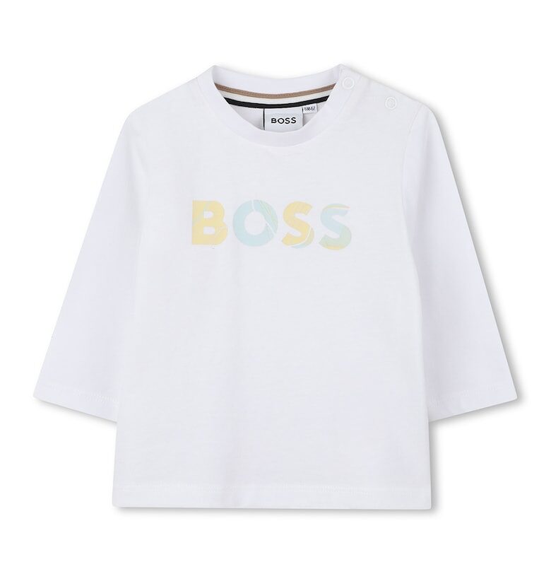 Памучна блуза с лого BOSS Kidswear