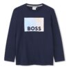 Памучна блуза с лого BOSS Kidswear