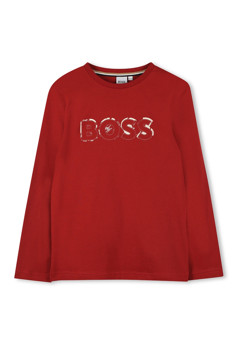 Памучна блуза с лого BOSS Kidswear