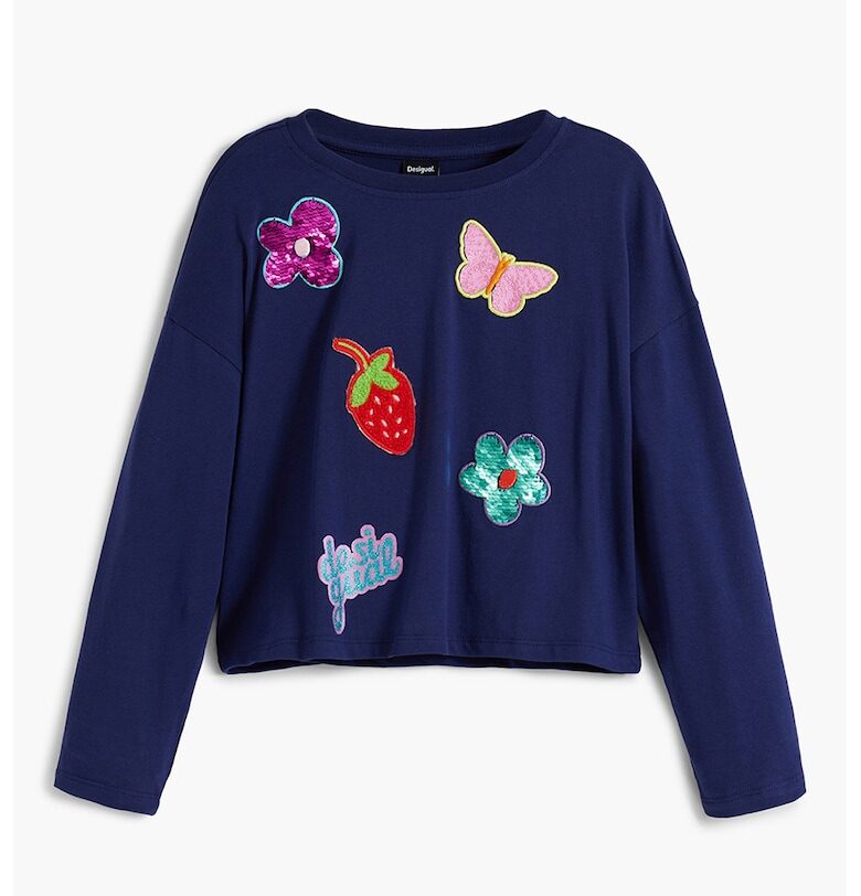 Памучна блуза с разнородни апликации DESIGUAL