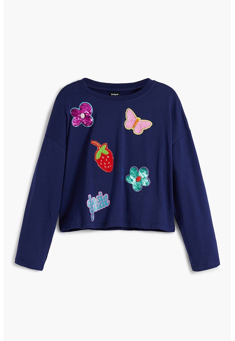Памучна блуза с разнородни апликации DESIGUAL