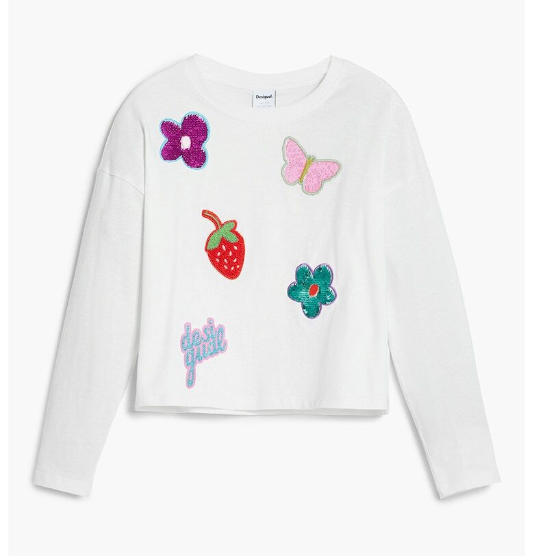 Памучна блуза с разнородни апликации DESIGUAL