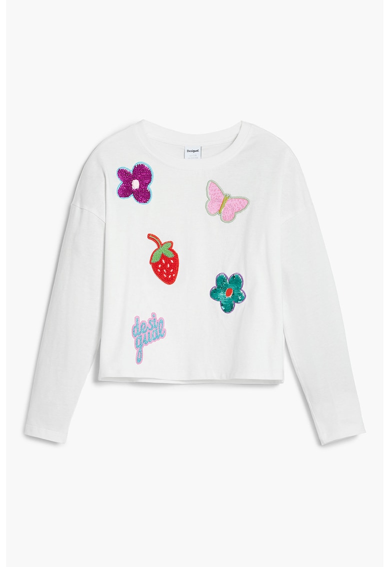 Памучна блуза с разнородни апликации DESIGUAL