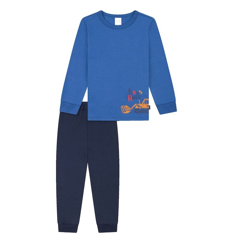 Памучна пижама с принт Schiesser