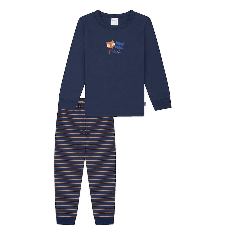 Памучна пижама с принт Schiesser