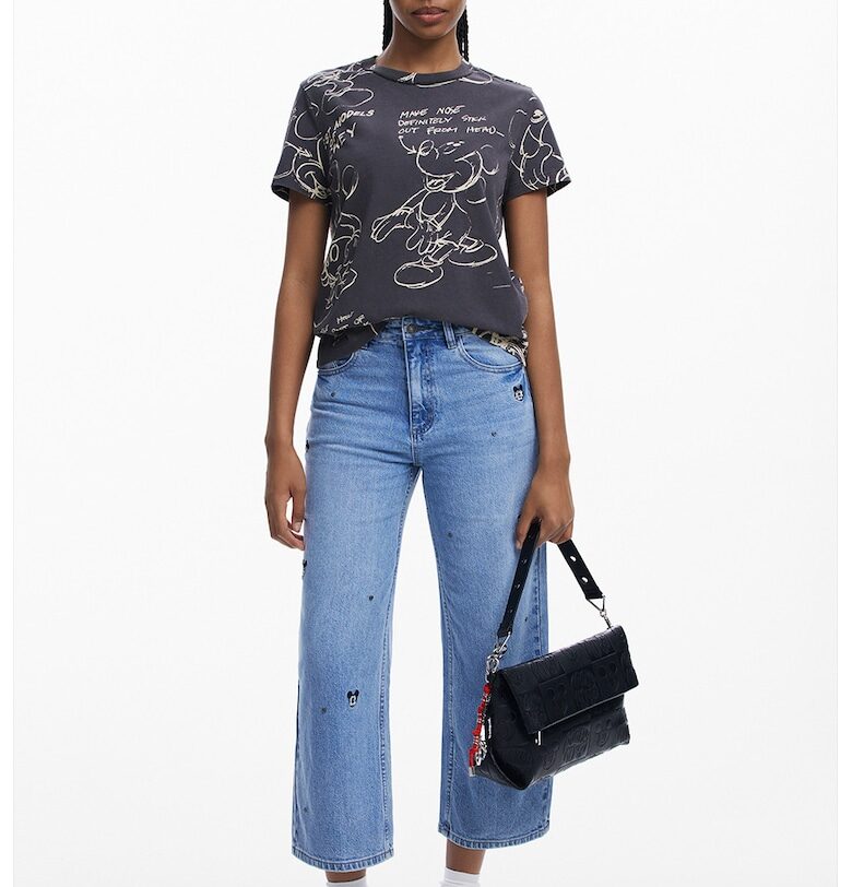 Памучна тениска с десен Mickey Mouse DESIGUAL