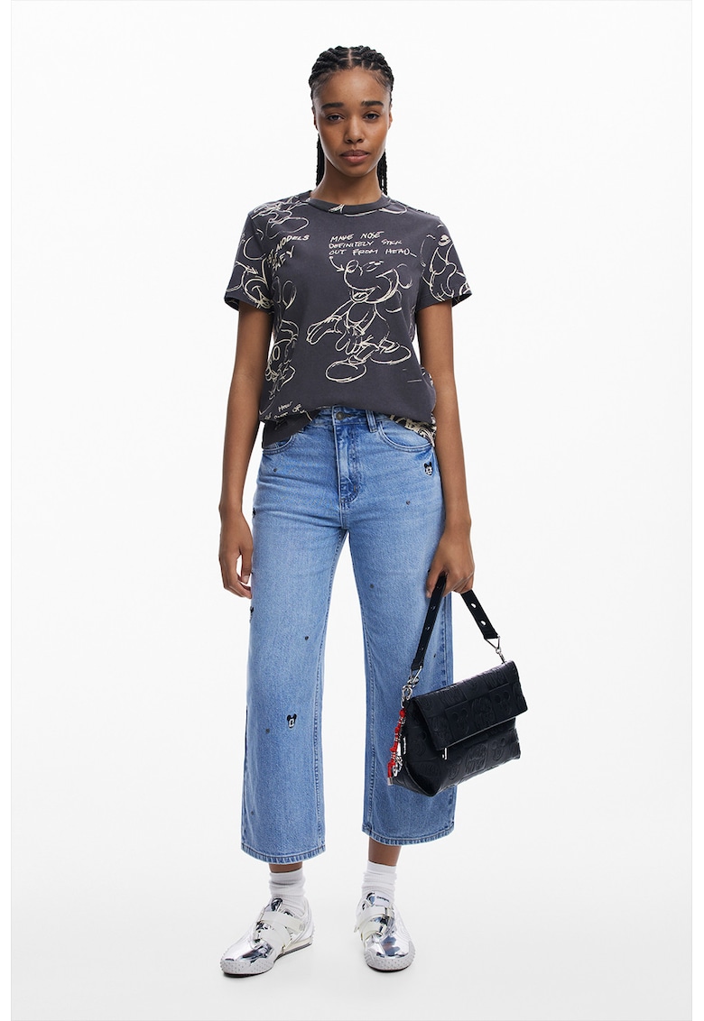 Памучна тениска с десен Mickey Mouse DESIGUAL