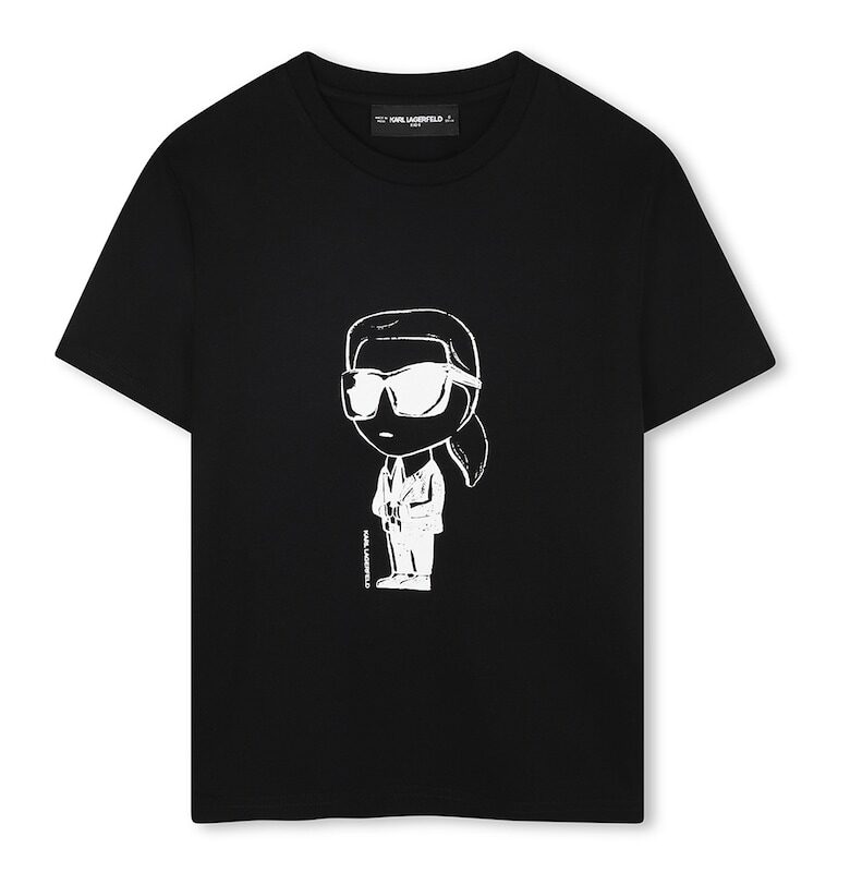 Памучна тениска с лого KARL LAGERFELD KIDS