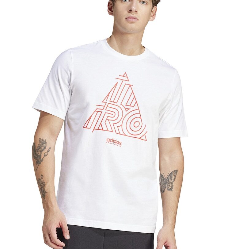 Памучна тениска с овално деколте adidas Sportswear