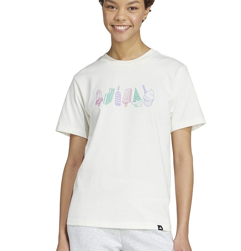 Памучна тениска с овално деколте adidas Sportswear