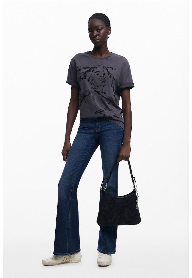 Памучна тениска с принт DESIGUAL