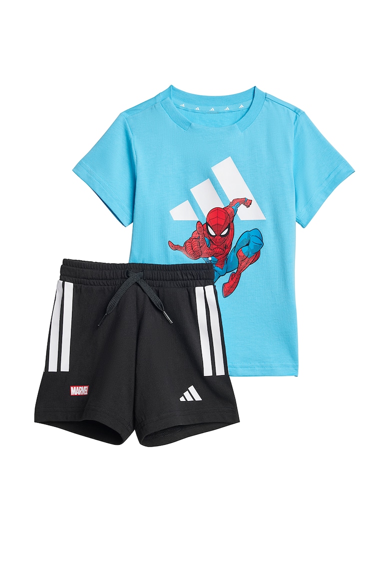 Памучна тениска с принт и къс панталон adidas Sportswear