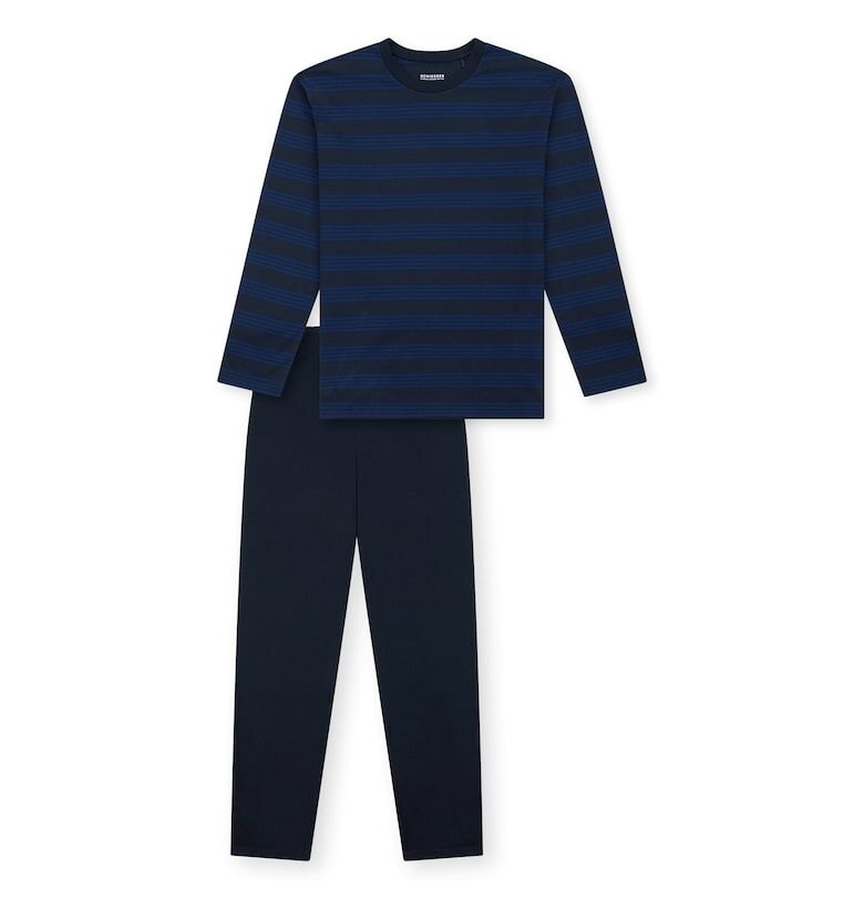 Пижама с раирана горна част - Тъмносин - Schiesser