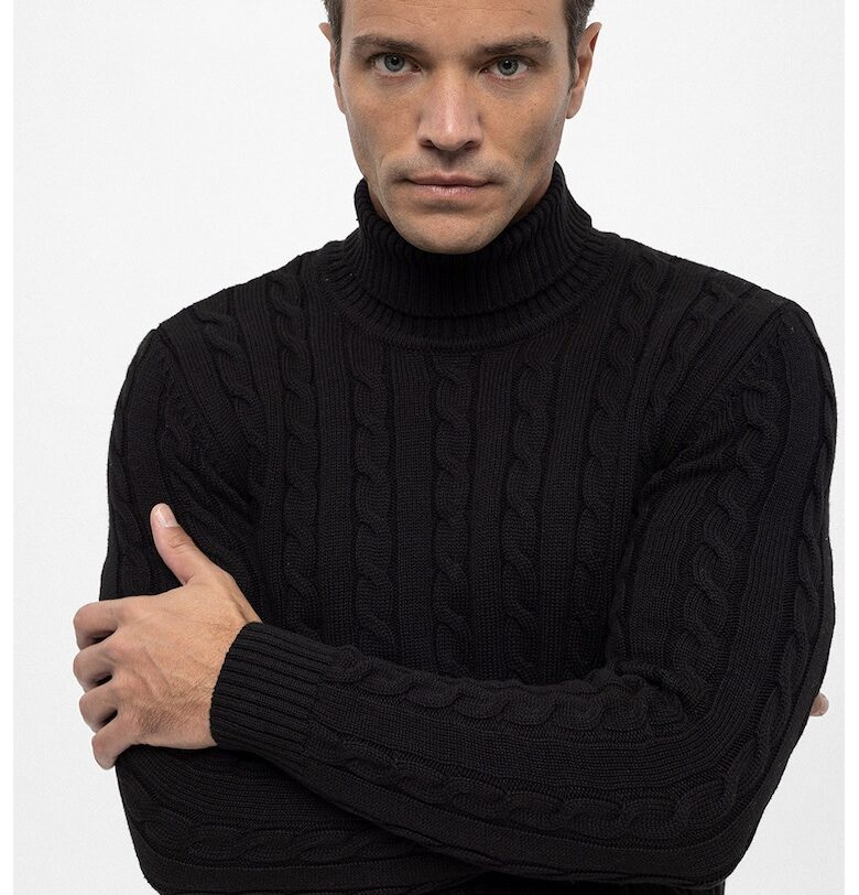 Плетен пуловер с висока яка Felix Hardy