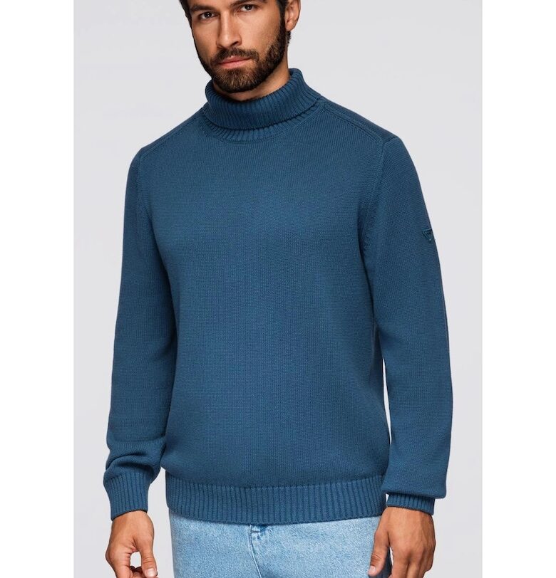 Плетен пуловер с висока яка  OM-SWTN-0163 OMBRE