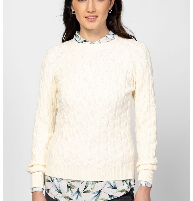 Плетен пуловер с овално деколте Heavy Tools