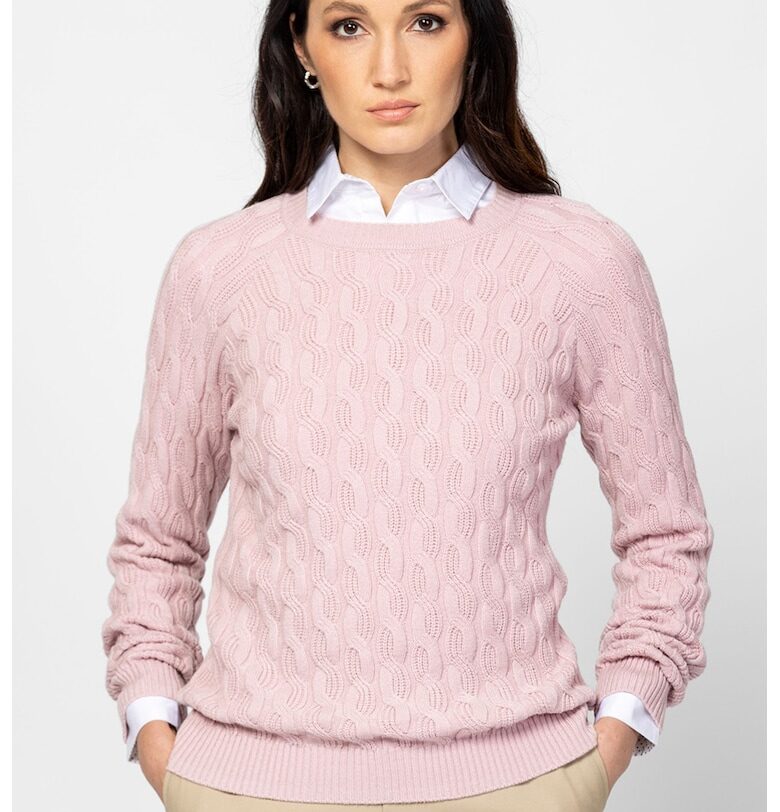 Плетен пуловер с овално деколте Heavy Tools