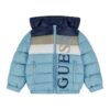 Подплатено зимно яке с качулка и лого GUESS KIDS