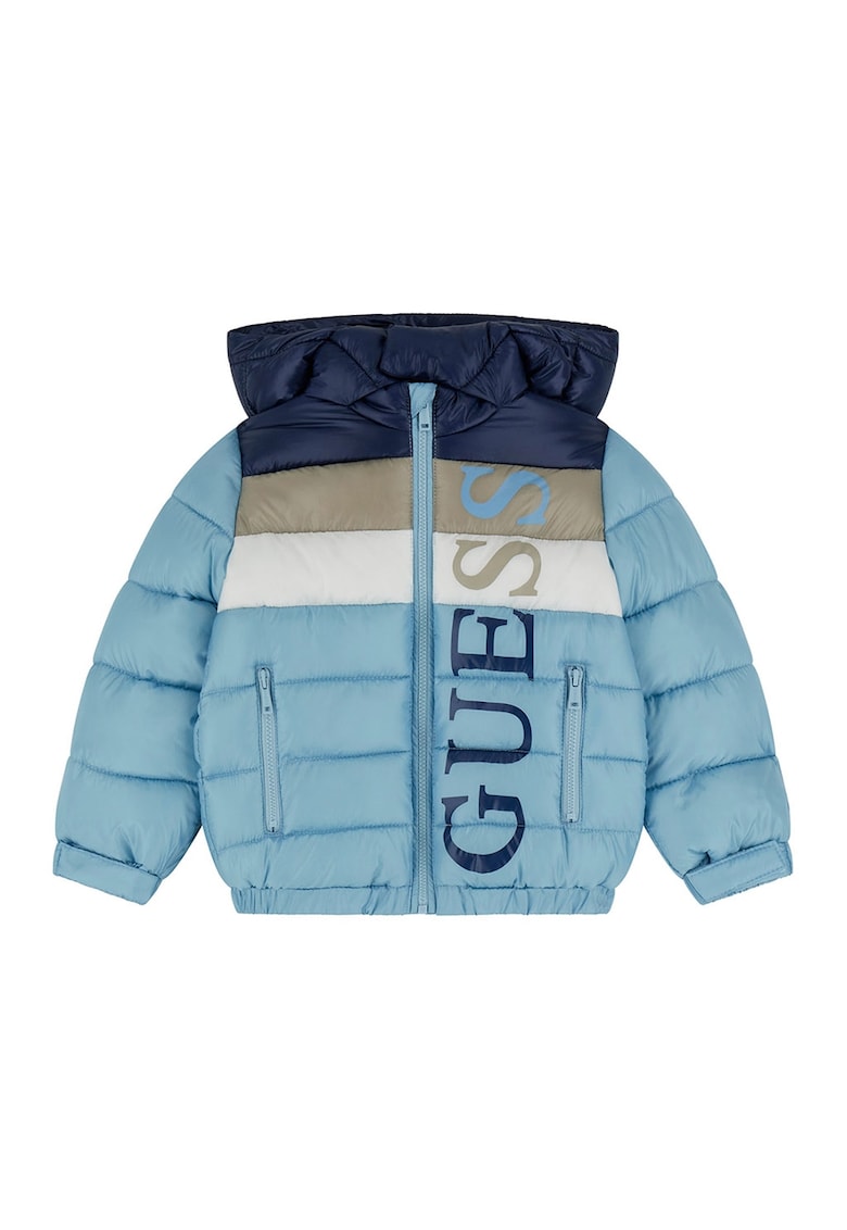 Подплатено зимно яке с качулка и лого GUESS KIDS