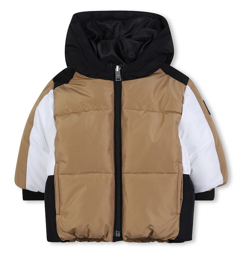 Подплатено зимно яке с цветен блок BOSS Kidswear