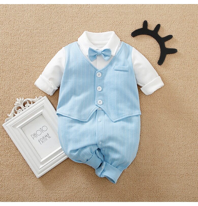 Пол син гащеризон - елегантен - за момче - с папийонка Nannie