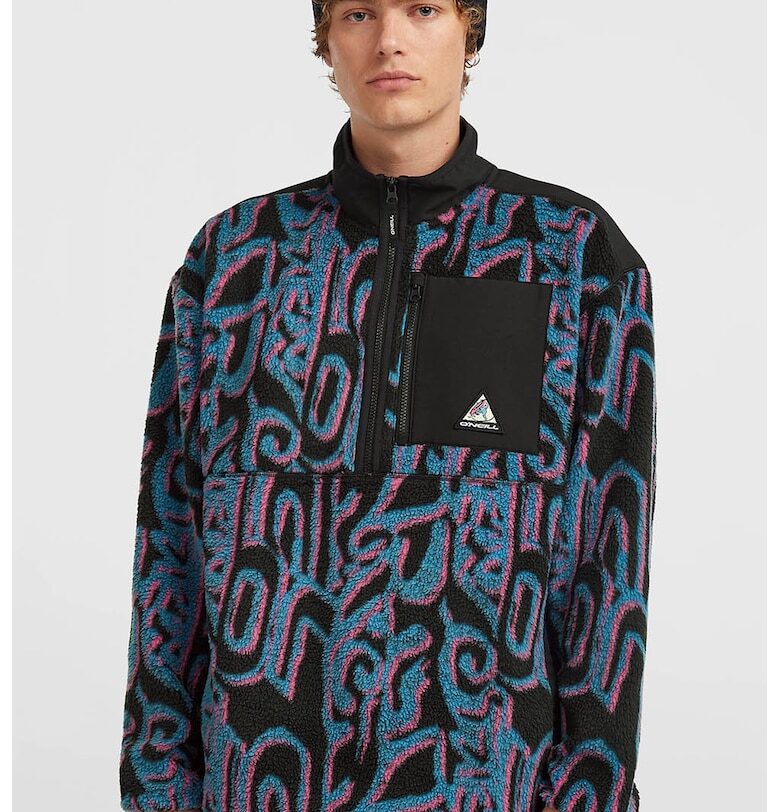 Поларен суитшърт FWC Play с принт и къс цип ONeill