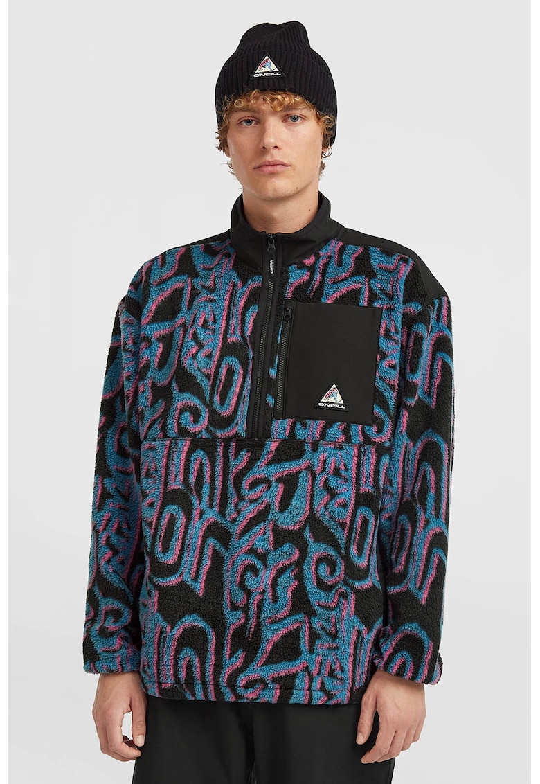 Поларен суитшърт FWC Play с принт и къс цип ONeill