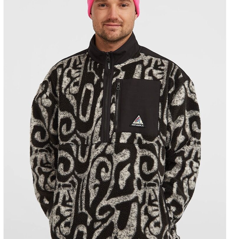 Поларен суитшърт FWC Play с принт и къс цип ONeill