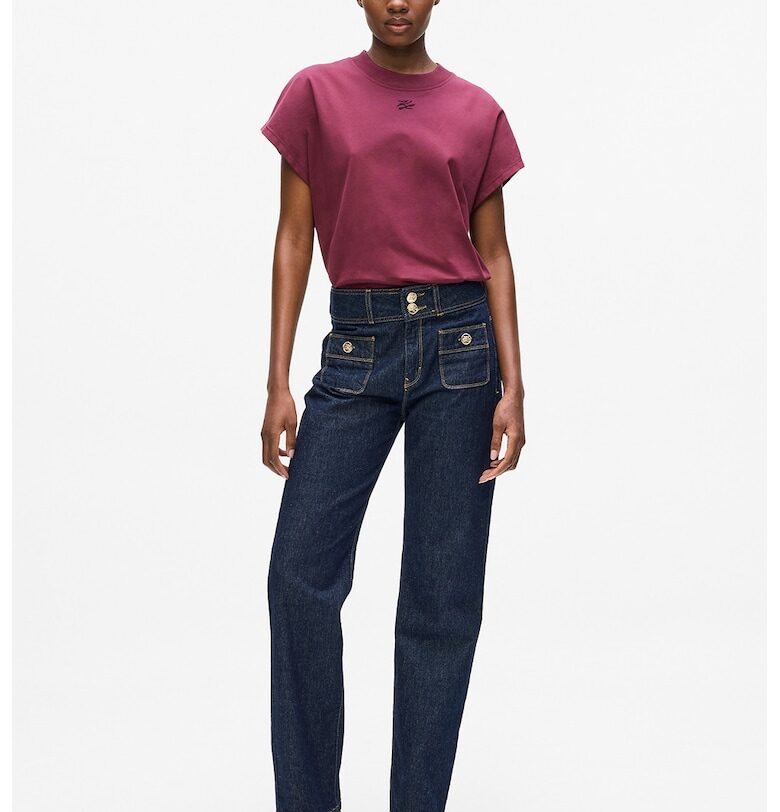 Прави дънки с контрастни шевове Karl Lagerfeld